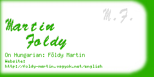 martin foldy business card